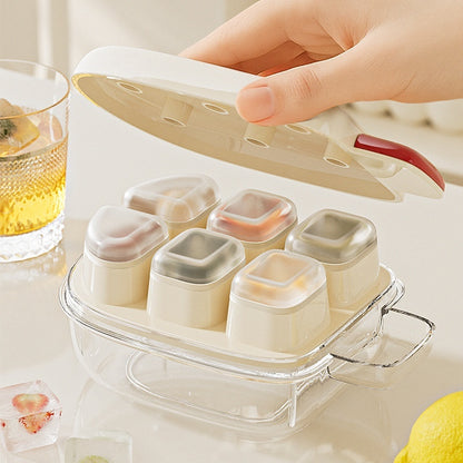 Ice Cream Shape Cube Mold – Press Ice Maker with Lid & Storage - Cook Lux