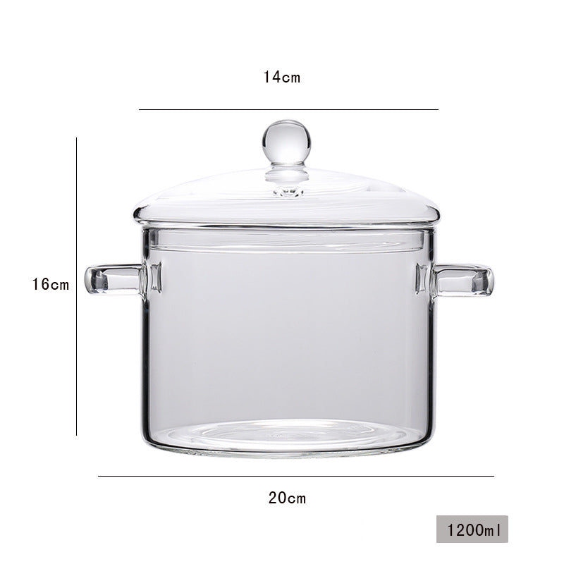 Household Large Capacity Glass Cooking Pan High Borosilicate Glass